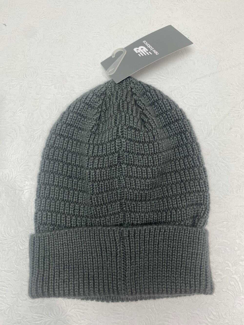 New Balance Knit Beanie With Cuffed Gray Winter Hat Skiing School Outdoor Sports